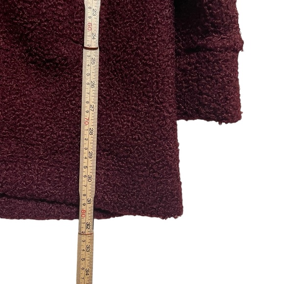 LANDS' END Womens Burgundy Teddy Coat Size Large (14-16) - Picture 10 of 12
